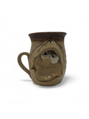 Stoneware Face Mug Character Coffee Pottery Wales Vintage